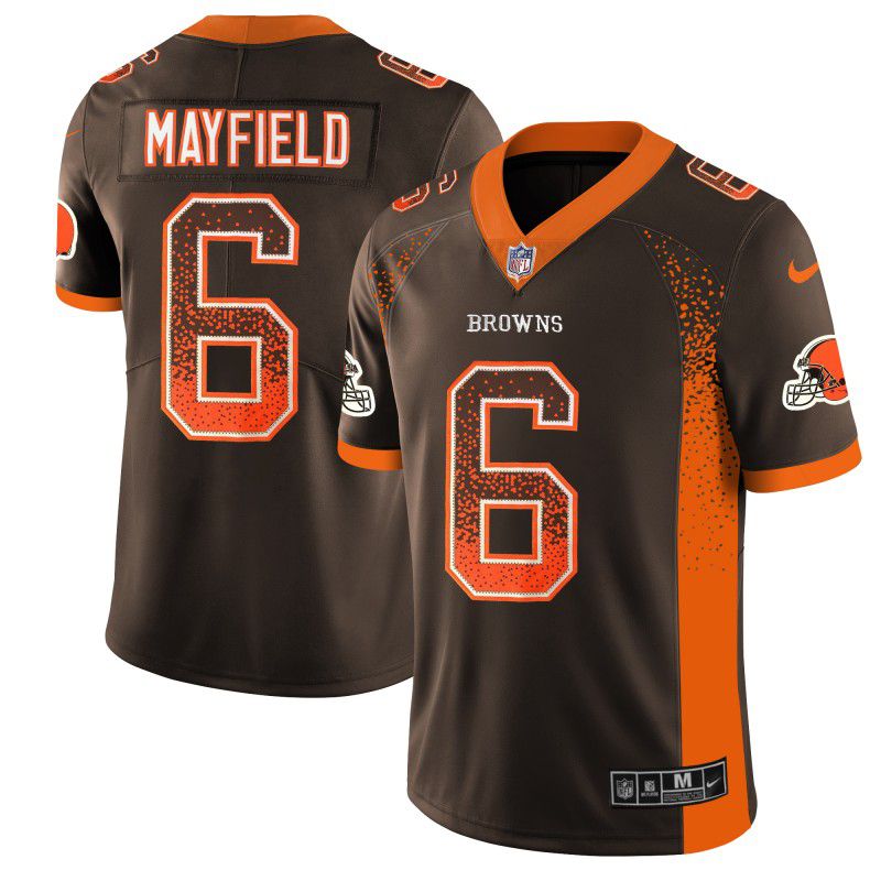 Men Cleveland Browns #6 Mayfield Drift Fashion Color Rush Limited NFL Jerseys